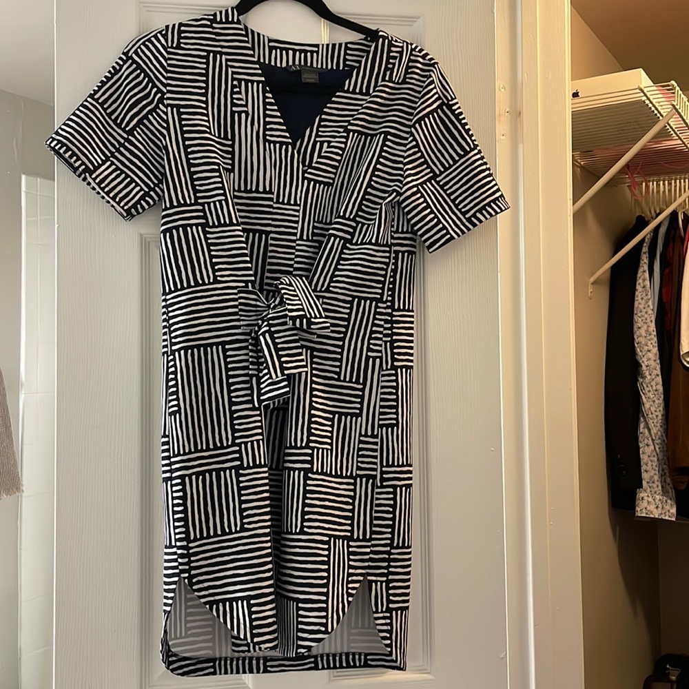 Armani Exchange Navy Blue and White dress